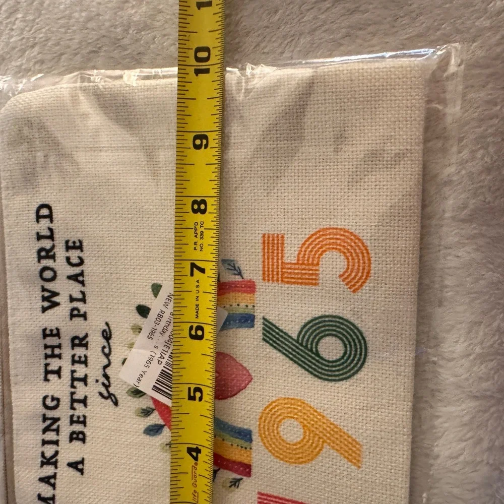 Born in 1965 Birthday Gift Zipper Pouch Rainbow Cosmetic Makeup Bag New